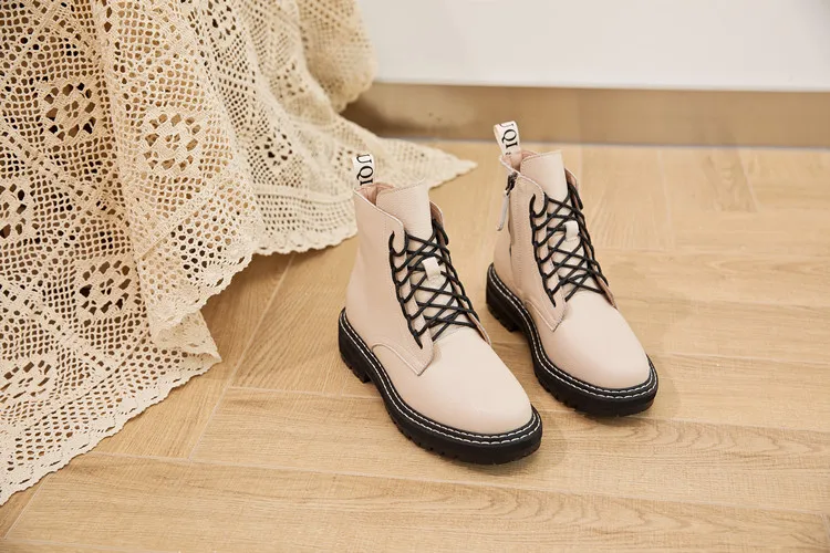 DIMANYU Women Ankle Boots 2026 New Genuine Leather Winter Thick With Fur Ladies Short Boots Motorcycle Ankle Boots Women