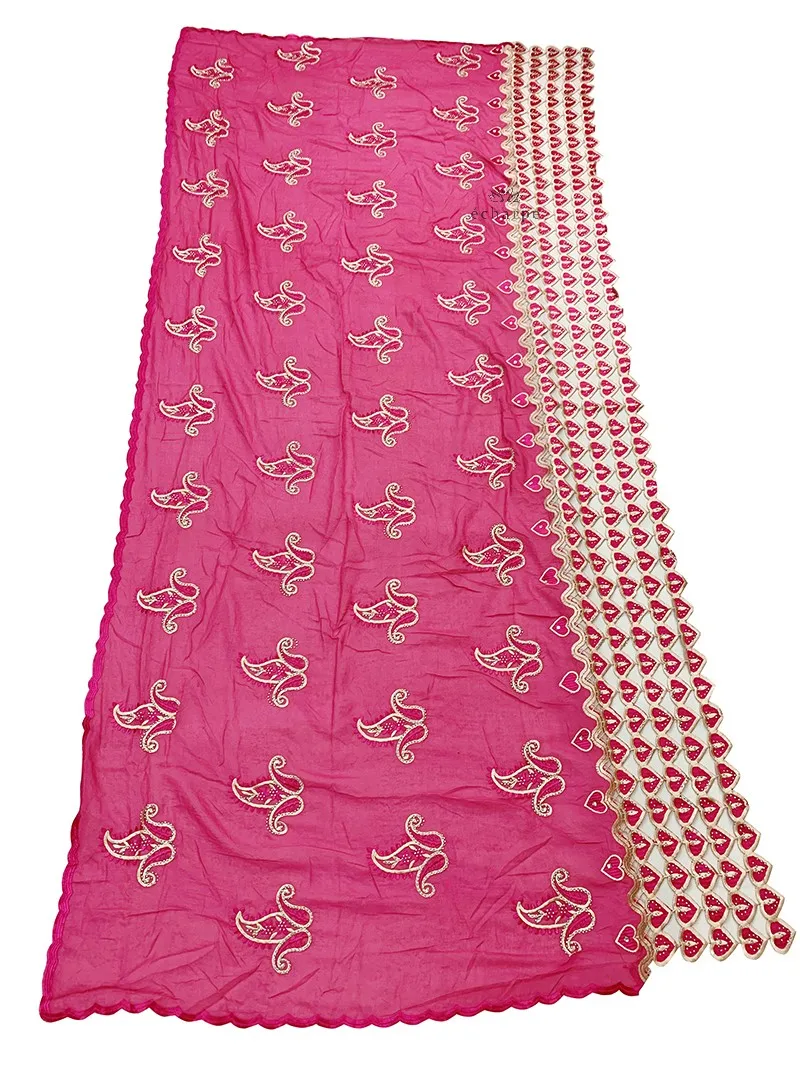 Luxury Scarf High Quality 100% Cotton Dubai African Women Islamic Scarf LOVE Pattern Embroidery Chemical Lace Scarf 2 Color