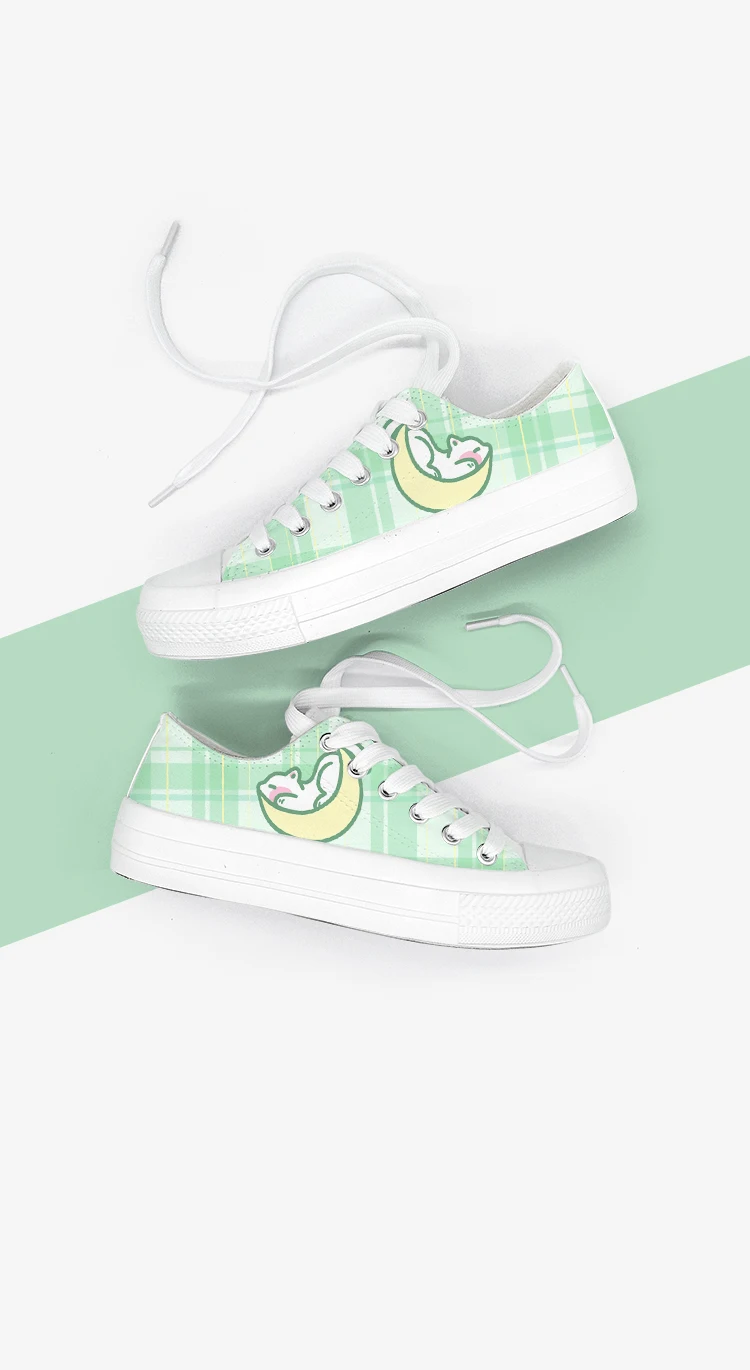 Amy and Michael Original Designers Sneakers Lovely Cute Girls Students Anime Hand Painted Canvas Shoes Casual Flat Trainers