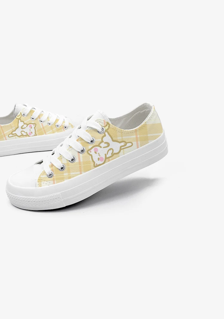 Amy and Michael Original Designers Sneakers Lovely Cute Girls Students Anime Hand Painted Canvas Shoes Casual Flat Trainers