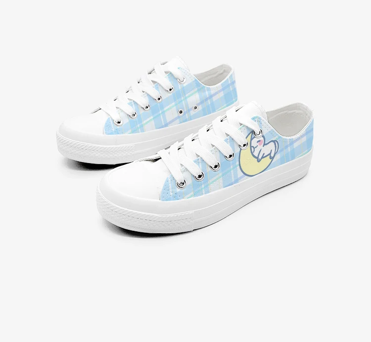 Amy and Michael Original Designers Sneakers Lovely Cute Girls Students Anime Hand Painted Canvas Shoes Casual Flat Trainers
