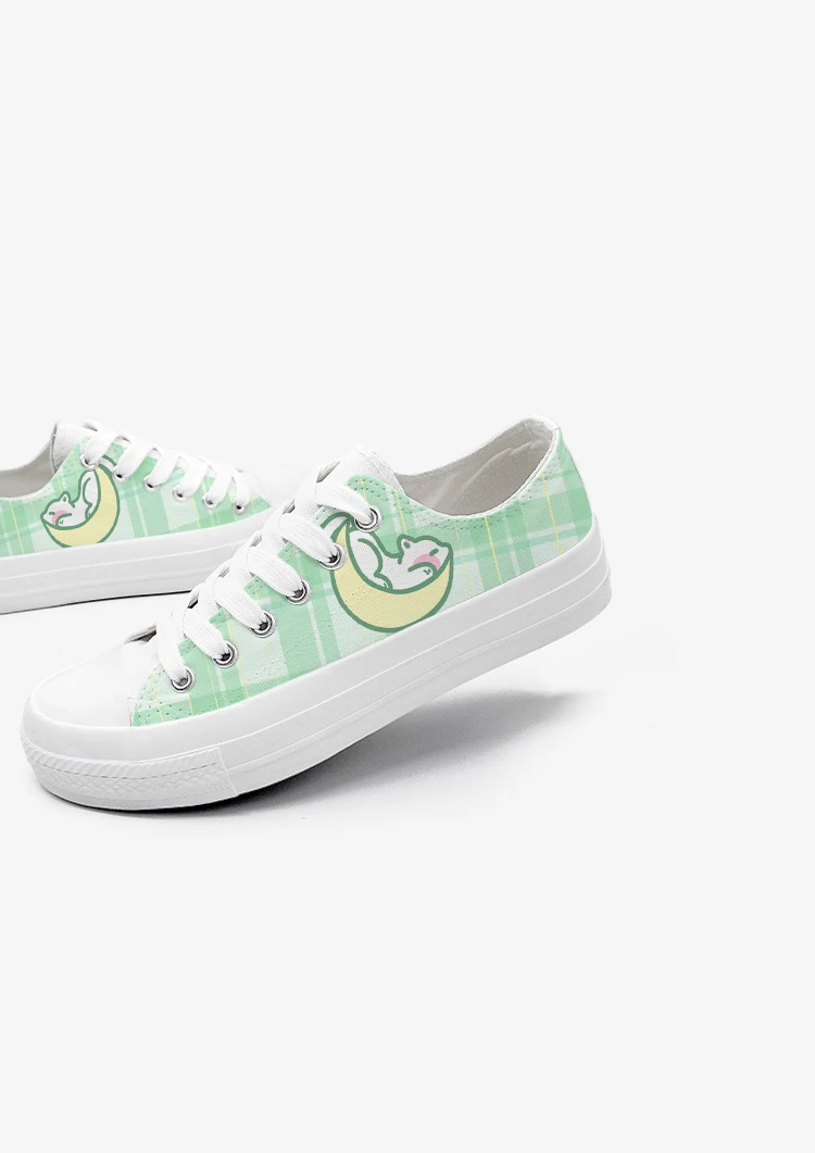 Amy and Michael Original Designers Sneakers Lovely Cute Girls Students Anime Hand Painted Canvas Shoes Casual Flat Trainers