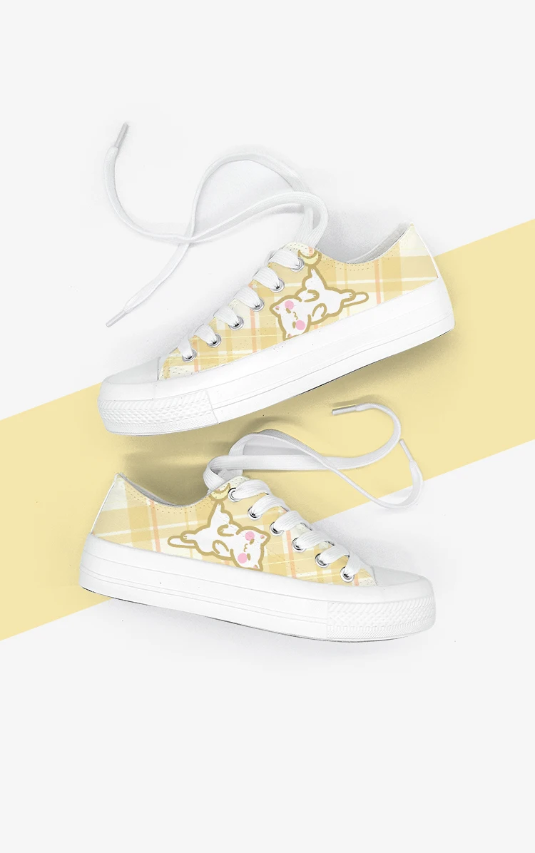 Amy and Michael Original Designers Sneakers Lovely Cute Girls Students Anime Hand Painted Canvas Shoes Casual Flat Trainers