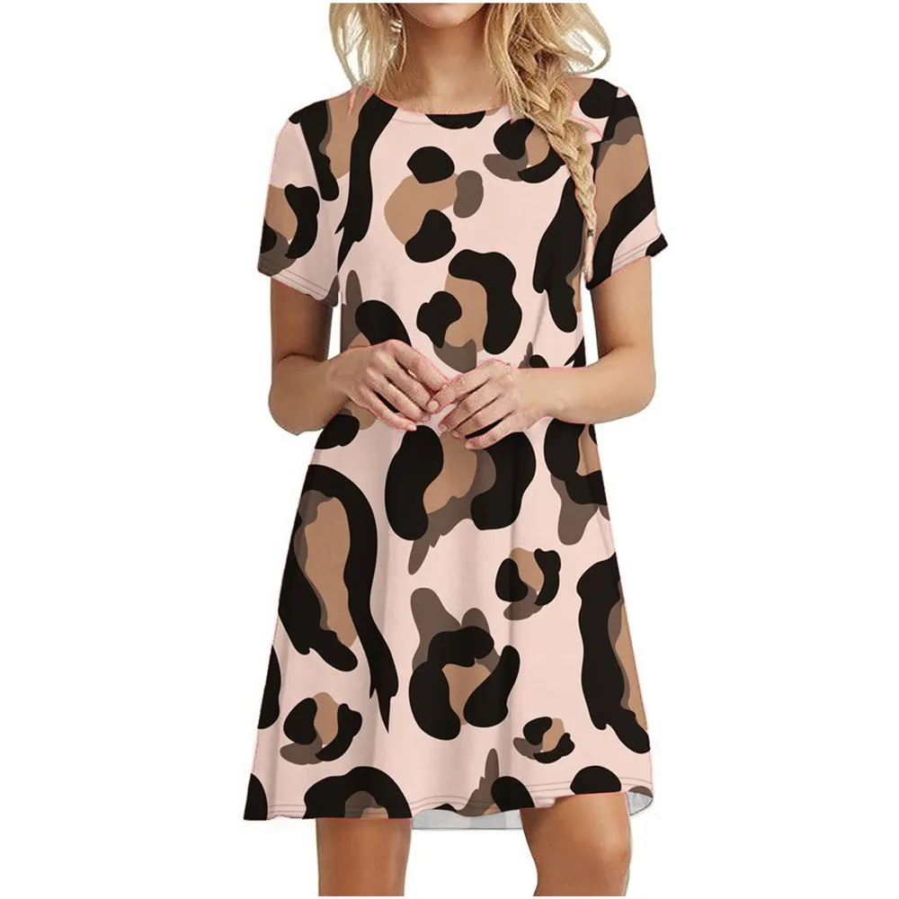 Floral Print Short Dresses For Women Elegant Mini Dress Woman Short Sleeve Vintage Dress Summer 2022 New Fashion Casual Clothing