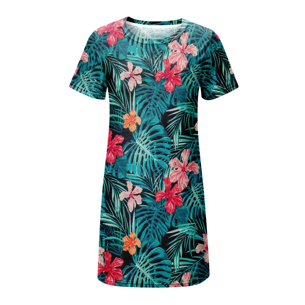 Floral Print Short Dresses For Women Elegant Mini Dress Woman Short Sleeve Vintage Dress Summer 2022 New Fashion Casual Clothing