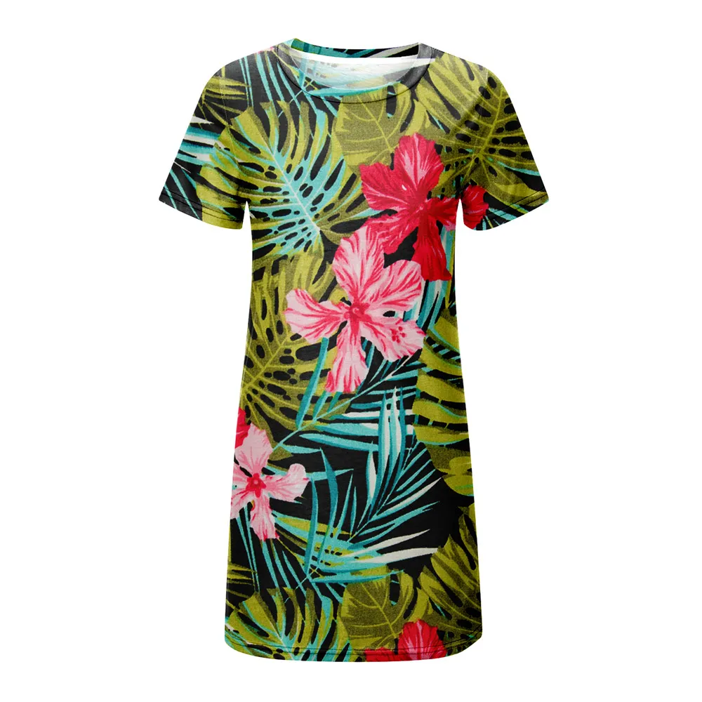 Floral Print Short Dresses For Women Elegant Mini Dress Woman Short Sleeve Vintage Dress Summer 2022 New Fashion Casual Clothing