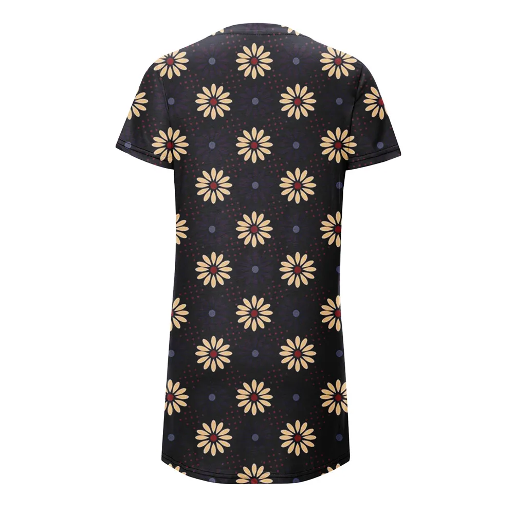Floral Print Short Dresses For Women Elegant Mini Dress Woman Short Sleeve Vintage Dress Summer 2022 New Fashion Casual Clothing