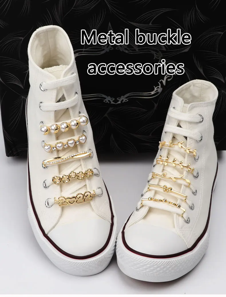 Shoelaces Decoration Shoelace Buckle Pearl Shoes Charm Accessories Elegant Vintage Luxury Shiny Rhinestones Women Sneakers 1pc