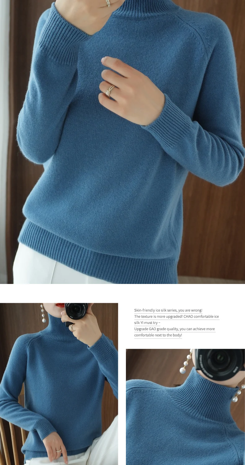 DY Turtleneck Cashmere sweater women winter cashmere jumpers knit female long sleeve thick loose pullover