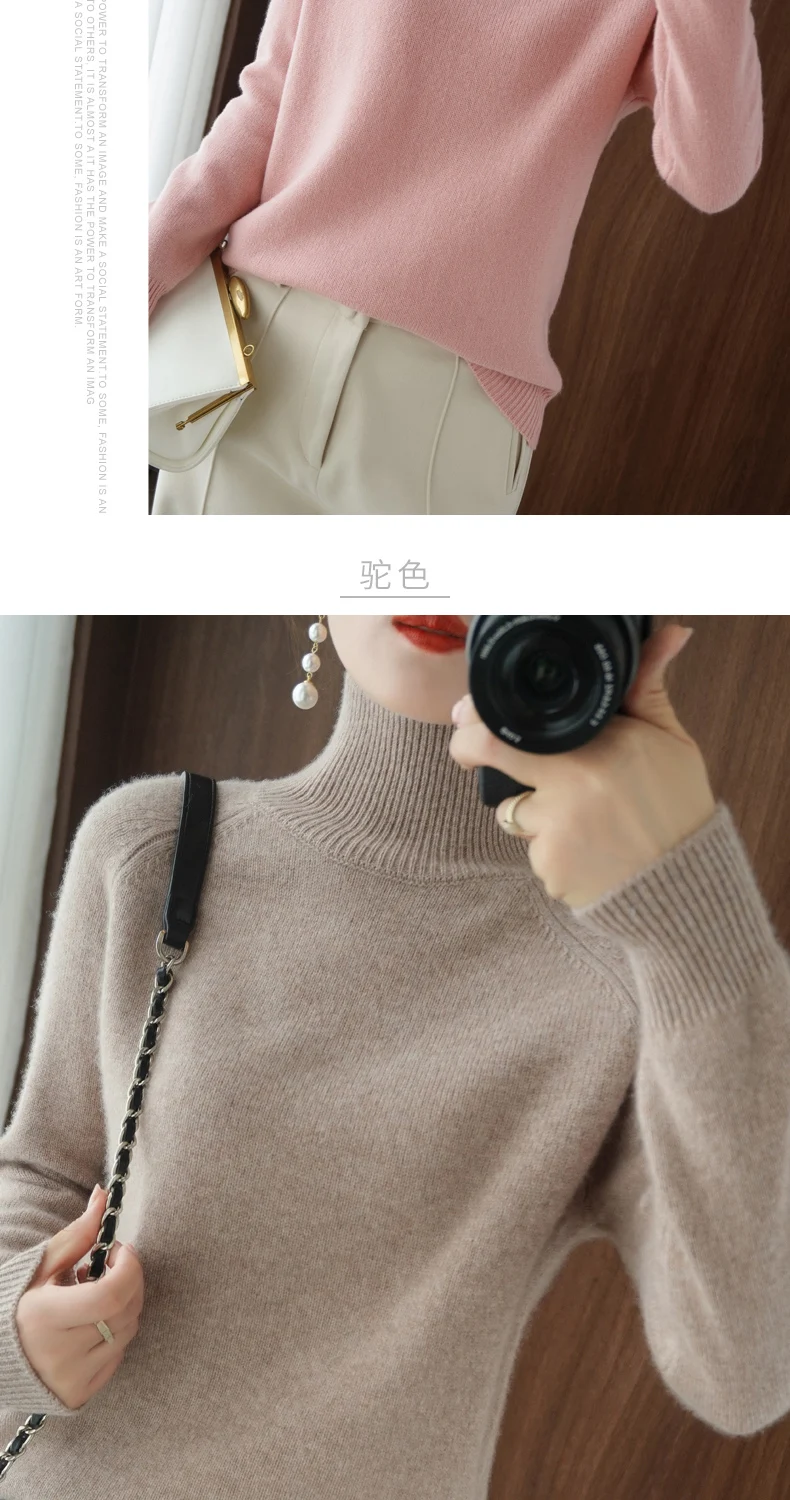 DY Turtleneck Cashmere sweater women winter cashmere jumpers knit female long sleeve thick loose pullover