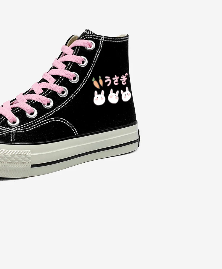 Amy and Michael Lovely Young Students Canvas Shoes Cartoon Anime Girls Vulcanized Shoes Women Casual Lace Up Sneakers