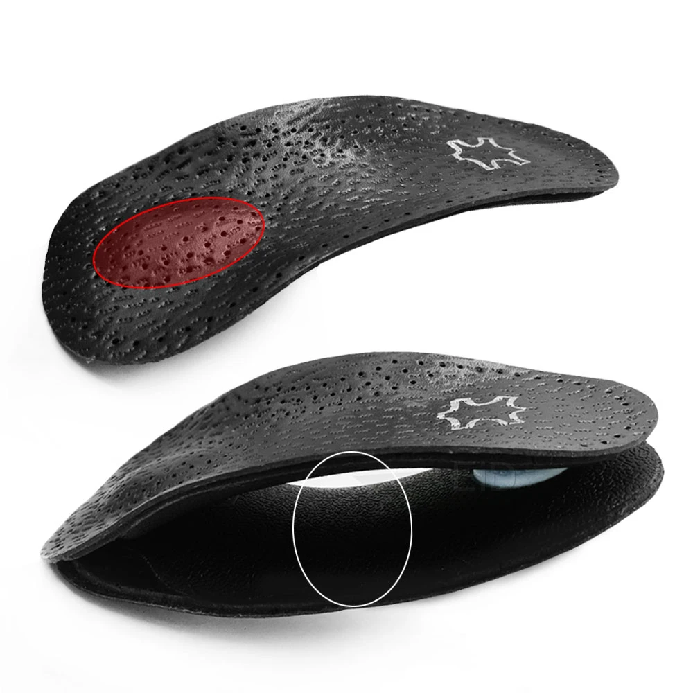 Leather Orthopedic Insoles Orthotics Flat Foot Health Sole Pad Heel Cushions Shoes Insert Arch Support Pad For Plantar fasciitis