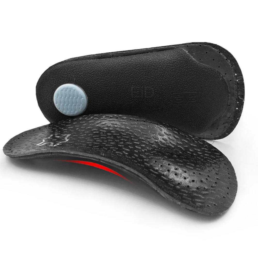 Leather Orthopedic Insoles Orthotics Flat Foot Health Sole Pad Heel Cushions Shoes Insert Arch Support Pad For Plantar fasciitis