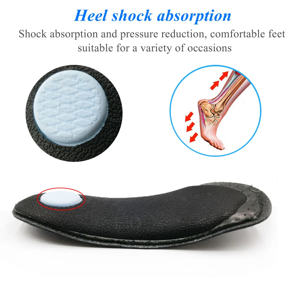 Leather Orthopedic Insoles Orthotics Flat Foot Health Sole Pad Heel Cushions Shoes Insert Arch Support Pad For Plantar fasciitis