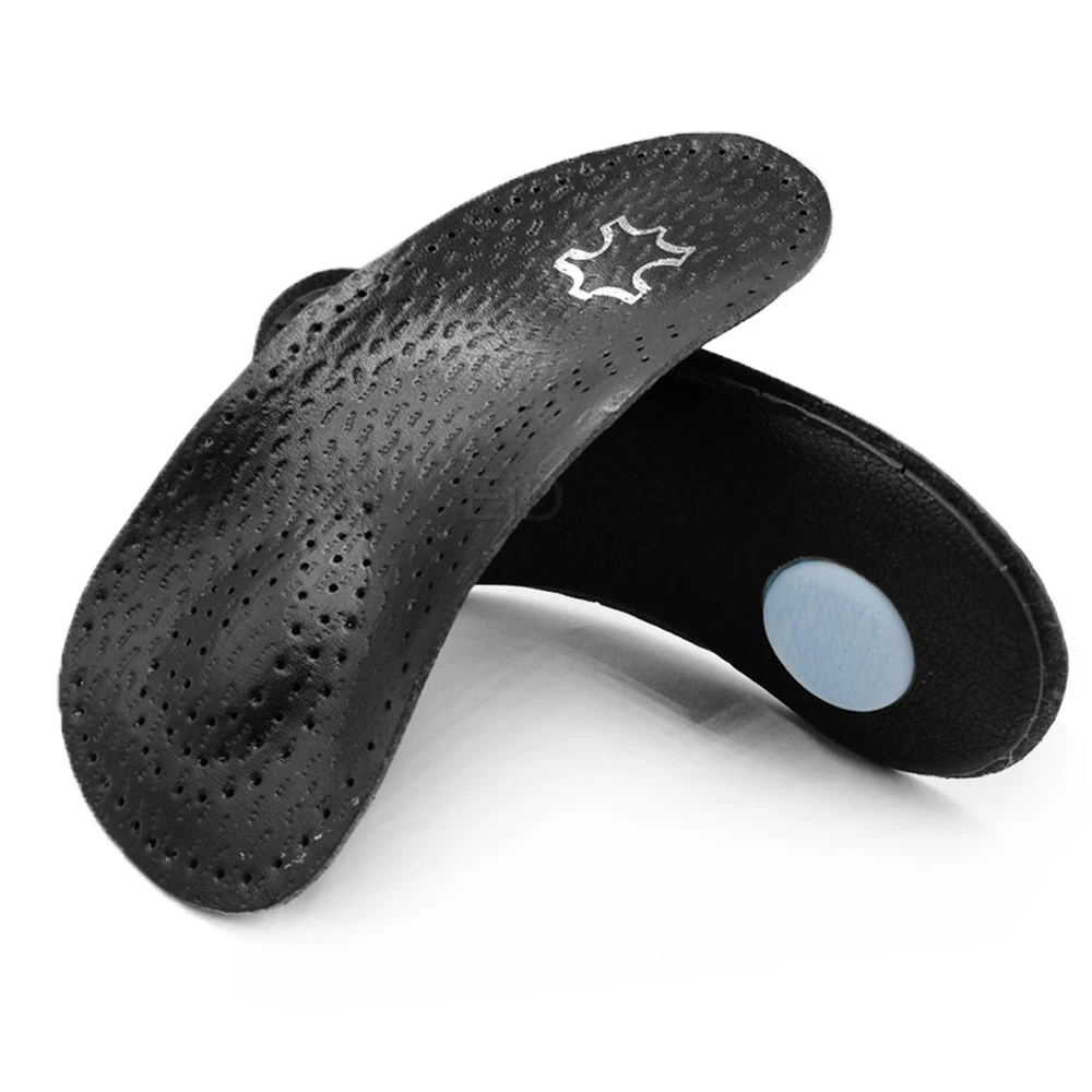 Leather Orthopedic Insoles Orthotics Flat Foot Health Sole Pad Heel Cushions Shoes Insert Arch Support Pad For Plantar fasciitis