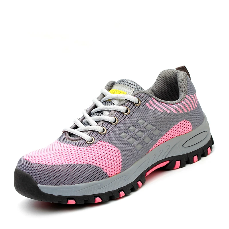 women's fashion breathable safety shoes worker steel toe caps shoe summer security work boots zapatos seguridad indestructible