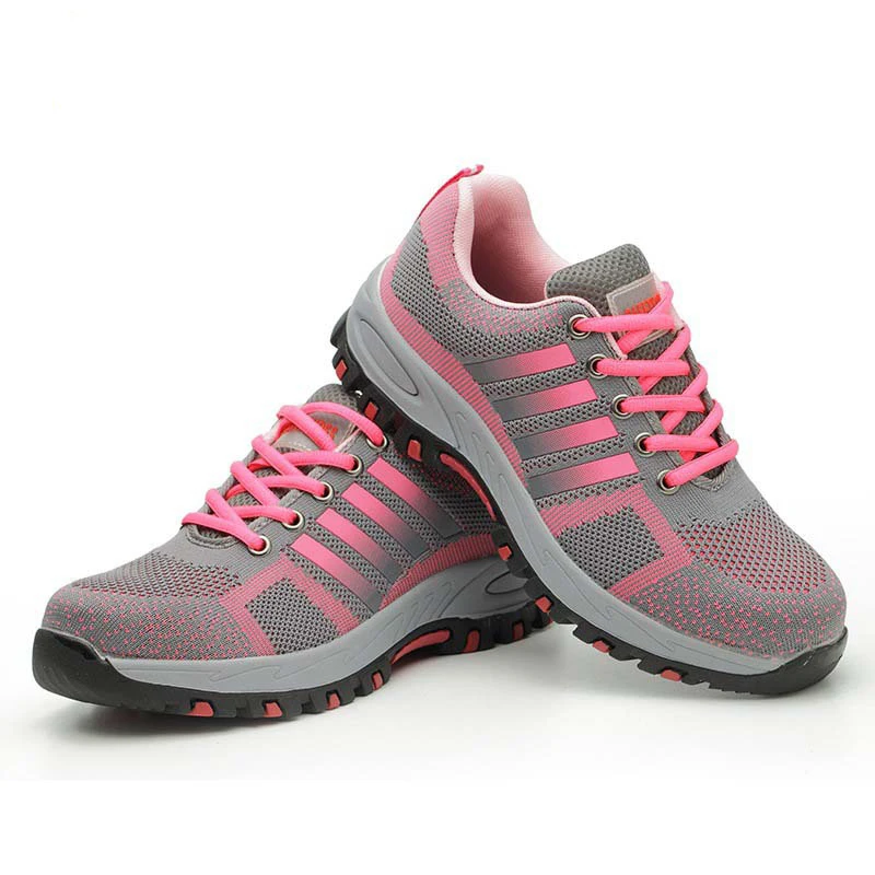 women's fashion breathable safety shoes worker steel toe caps shoe summer security work boots zapatos seguridad indestructible