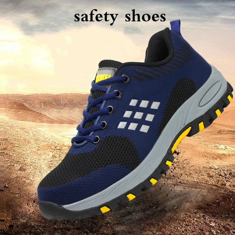 women's fashion breathable safety shoes worker steel toe caps shoe summer security work boots zapatos seguridad indestructible