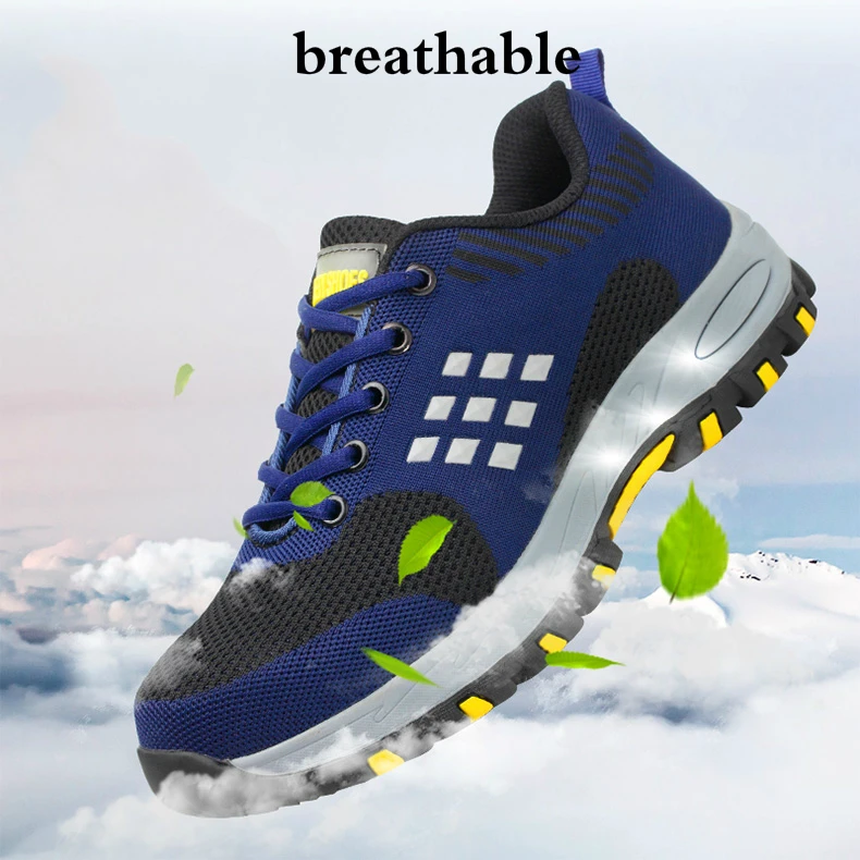 women's fashion breathable safety shoes worker steel toe caps shoe summer security work boots zapatos seguridad indestructible