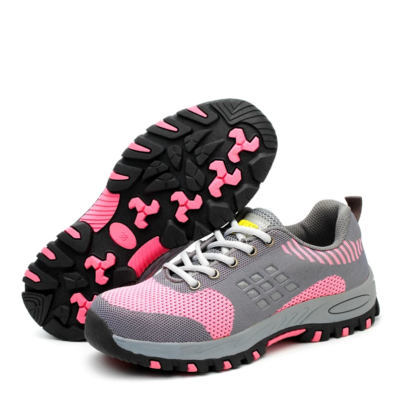 women's fashion breathable safety shoes worker steel toe caps shoe summer security work boots zapatos seguridad indestructible