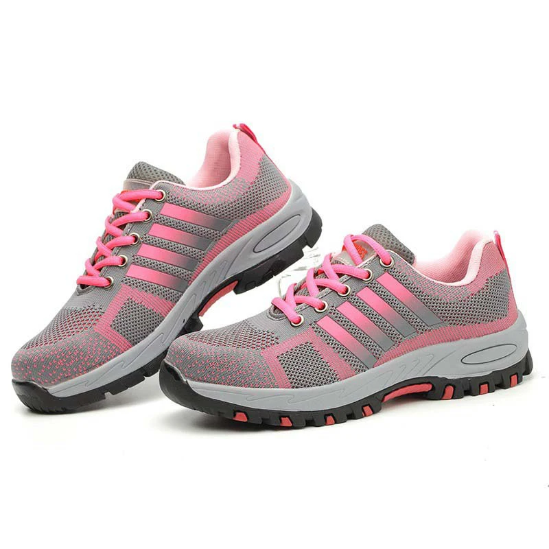 women's fashion breathable safety shoes worker steel toe caps shoe summer security work boots zapatos seguridad indestructible