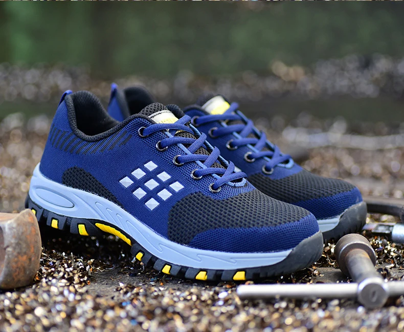 women's fashion breathable safety shoes worker steel toe caps shoe summer security work boots zapatos seguridad indestructible
