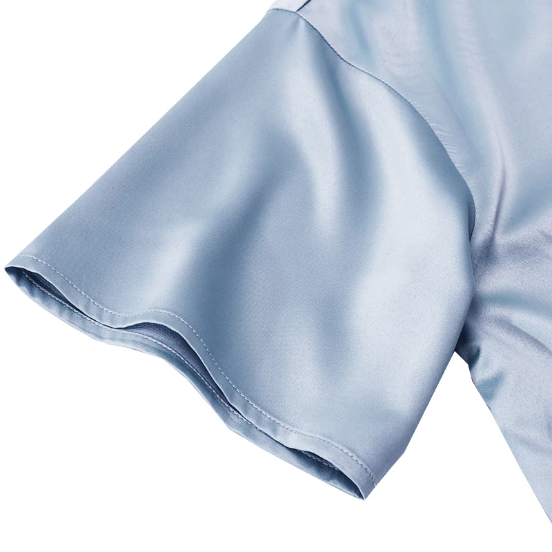 Oversize Satin Women Long T-Shirts Fashion Casual Loose Short Sleeve Streetwear Tops Women's Clothing M30665