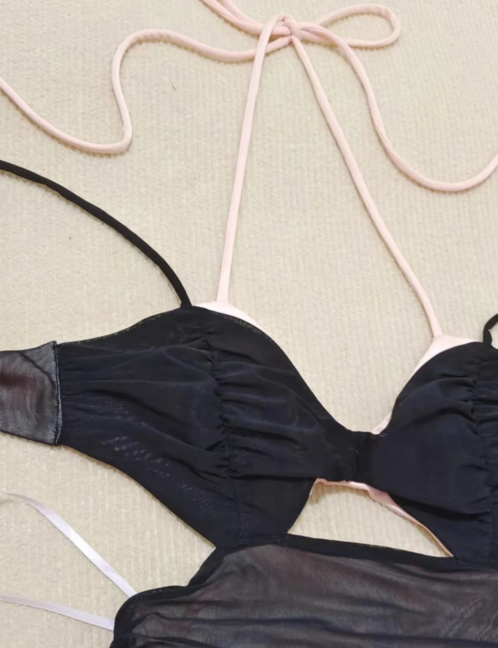 Sexy Backless Pleated Zou Suspender Dress Fashion and Elegant Black Tight-Fitting Mid-Length Dress
