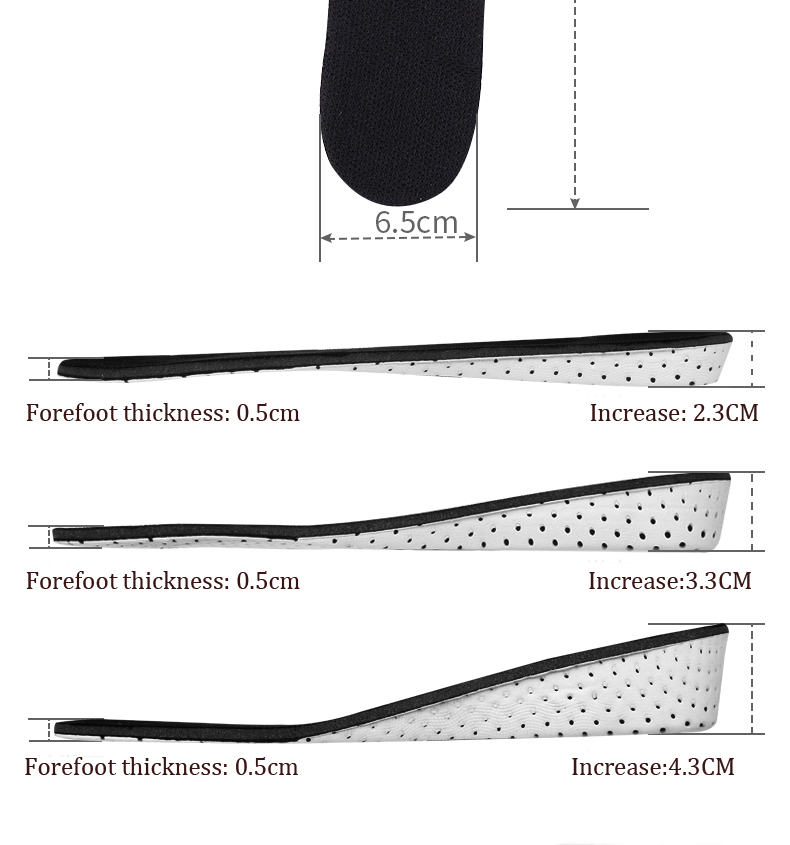 Height Increase Sneakers Insoles for Feet Shoes for Women Orthopedic Insole Breathable Memory Foam Heel Lifting Inserts Shoe Pad