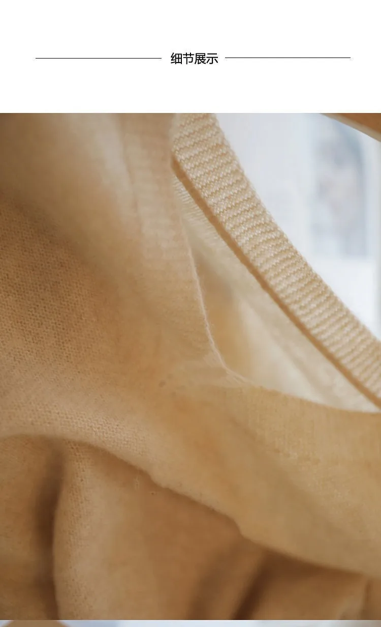 Knitted cashmere short sleeve women loose sleeves T-shirt jacket spring and autumn V-neck head slimming wool half sleeve