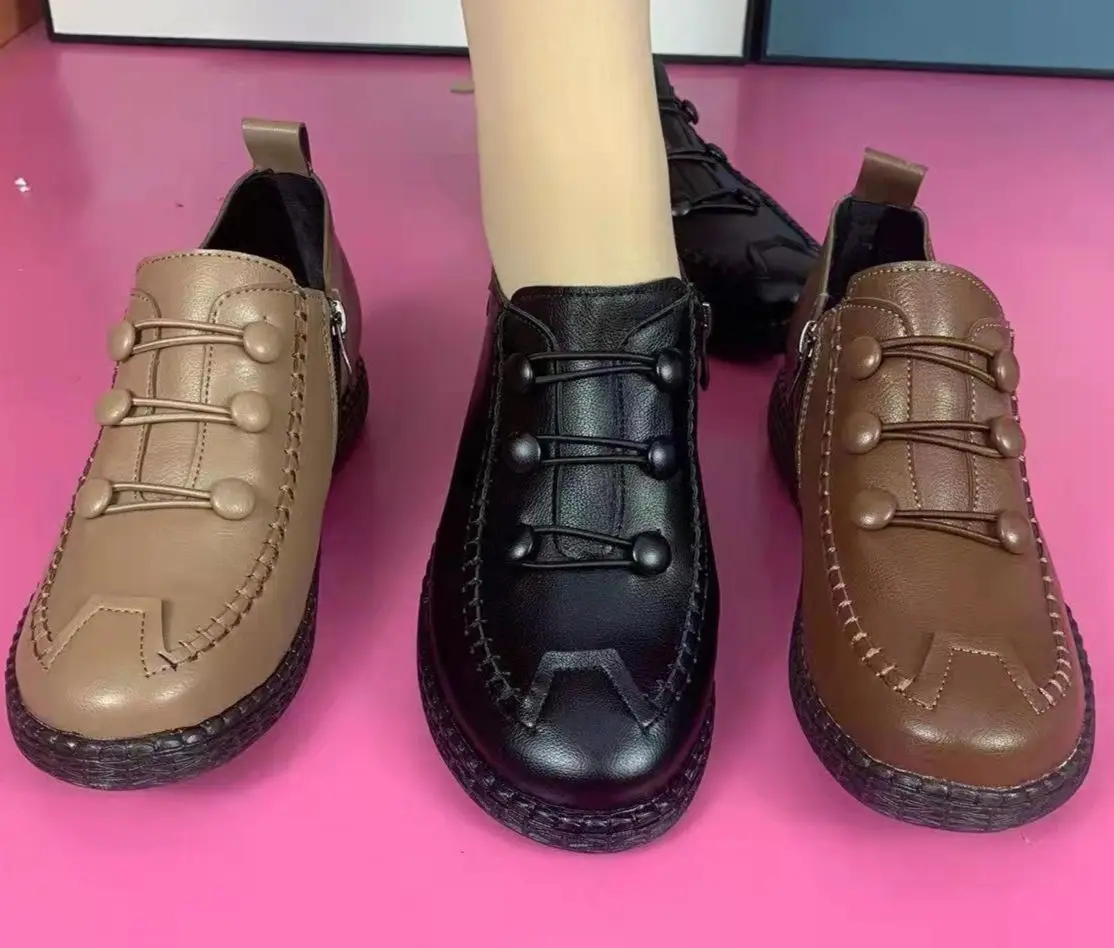 Women's Fashion Artificial Leather Flats Breathable Loafers Moccasin Spring Summer Leisure Shoes for Females