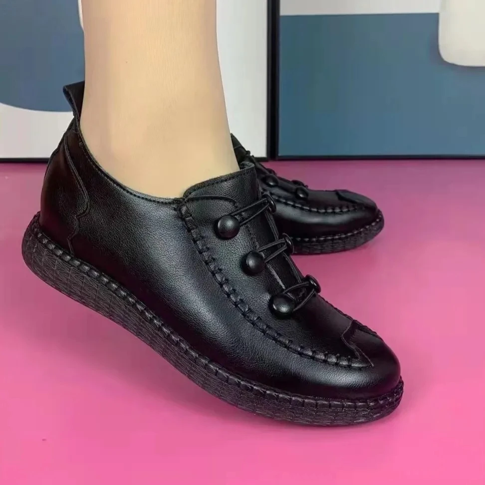Women's Fashion Artificial Leather Flats Breathable Loafers Moccasin Spring Summer Leisure Shoes for Females