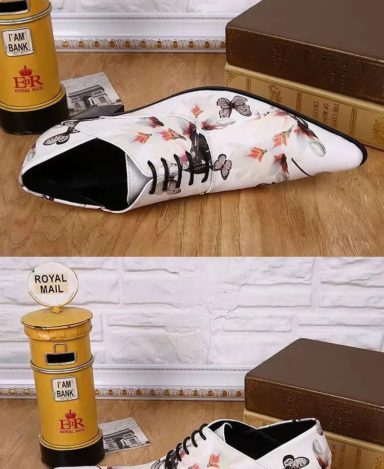 Men's High Heel Cowhide Dress Shoes, Metal Buckle Round Toe Thick Heel Height Increasing Shoes, Autumn Catwalk Singer Stage Perf