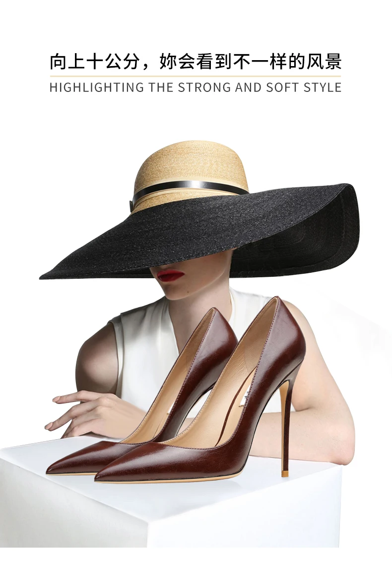 Heels For Women 2025 New Real Leather Pointy Toe High Heels Ladies Shoes With Low Heel Sexy Classic Luxury Pumps Office Shoes