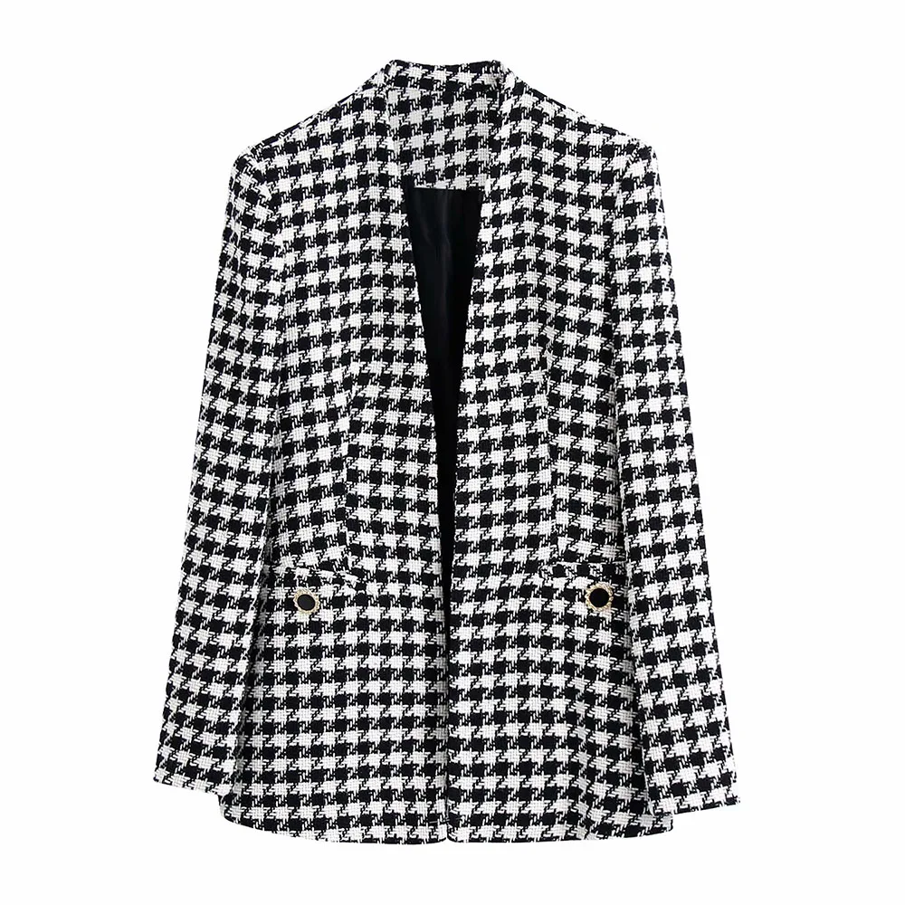 Klacwaya 2021 Women Two-Piece Set Vintage V Neck No Buckle Plaid Textured Blazer Jacket Female High Waist Shorts Elegant Suit