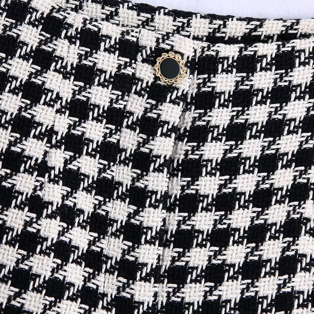 Klacwaya 2021 Women Two-Piece Set Vintage V Neck No Buckle Plaid Textured Blazer Jacket Female High Waist Shorts Elegant Suit