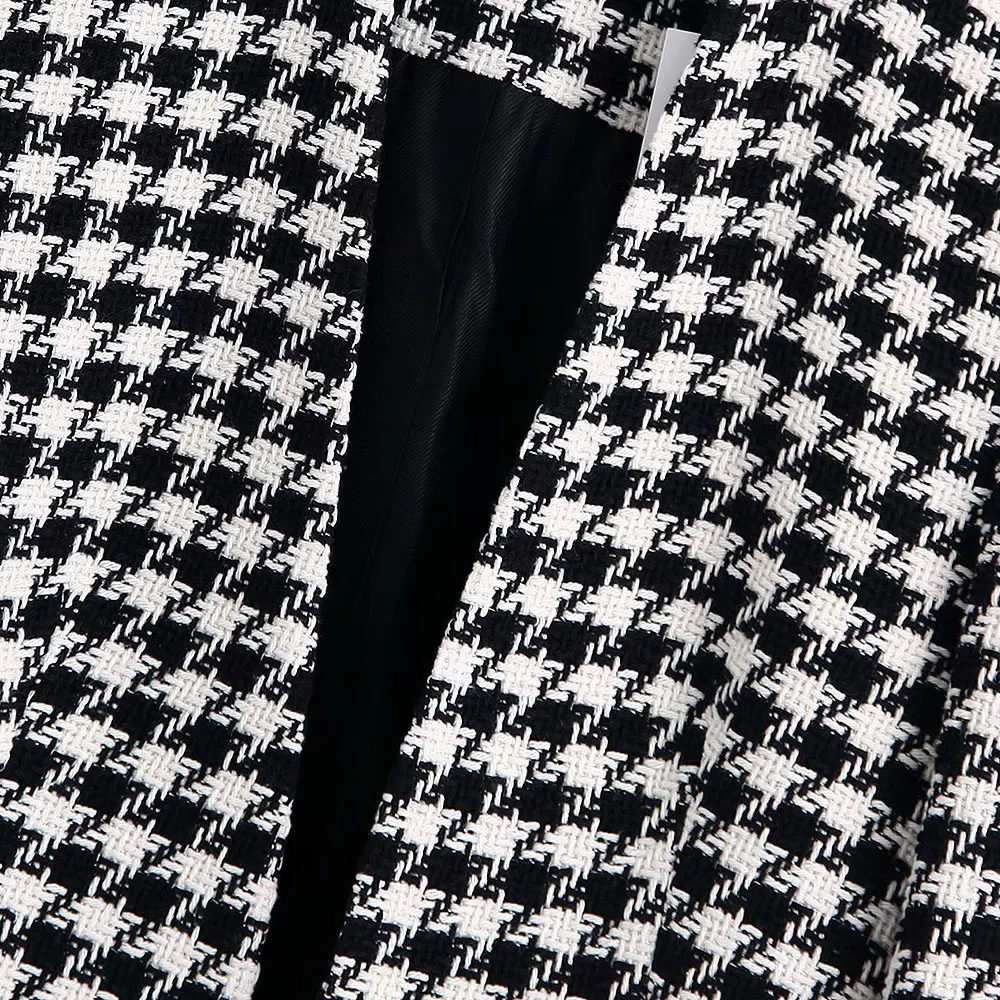 Klacwaya 2021 Women Two-Piece Set Vintage V Neck No Buckle Plaid Textured Blazer Jacket Female High Waist Shorts Elegant Suit