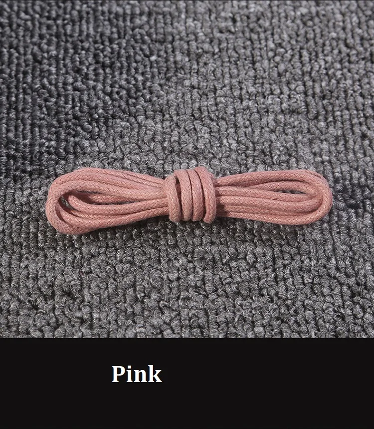 1Pair Cotton Waxed Leather Shoe Round Waxing Shoelaces Durable Polyester Shoelaces Boots Lace Waterproof Leather Shoelace18Color