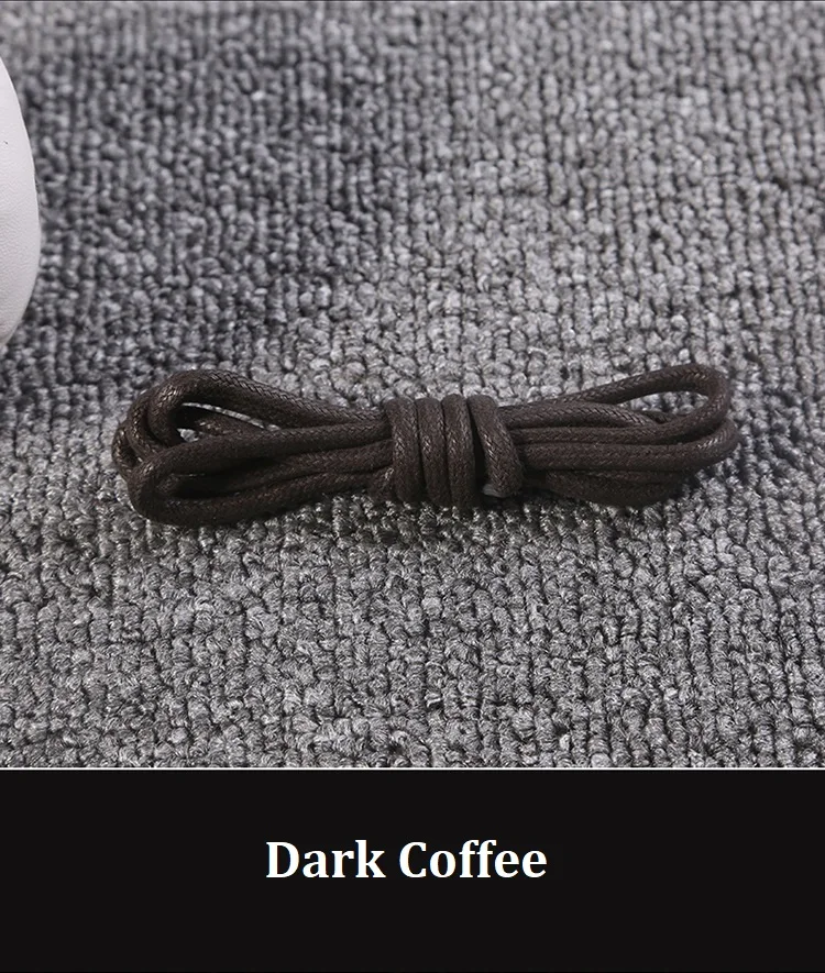 1Pair Cotton Waxed Leather Shoe Round Waxing Shoelaces Durable Polyester Shoelaces Boots Lace Waterproof Leather Shoelace18Color