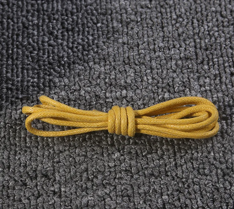 1Pair Cotton Waxed Leather Shoe Round Waxing Shoelaces Durable Polyester Shoelaces Boots Lace Waterproof Leather Shoelace18Color
