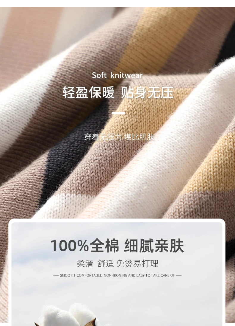 Summer New Short-sleeved Women O-Neck Slim 100% Cotton Striped Pullover Vest T-shirt Knitted Base Casual Comfortable Sweater