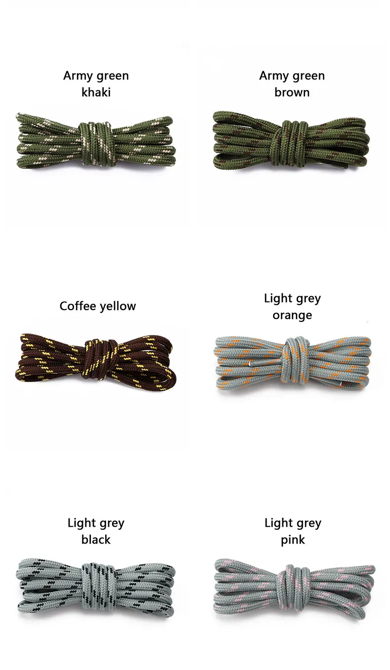 Round Hiking Sports Shoelaces Durable Polyester Shoe Laces Outdoor Sneakers Boots Laces for Shoes Accessories 100/120/140/160cm