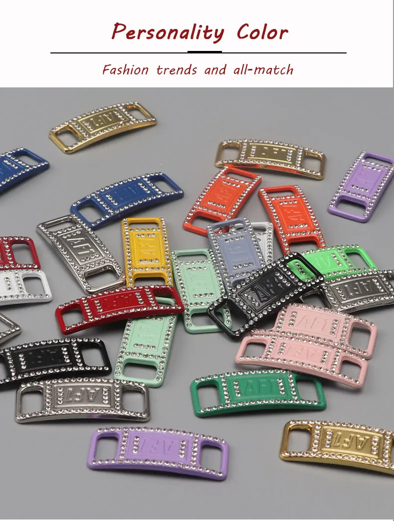 New Diamond Shoelaces Metal Buckle Luxury Rhinestone Shoes Accessories Metal Laces Lock Sneaker Kits Shoe Decorations 2pcs/Pair