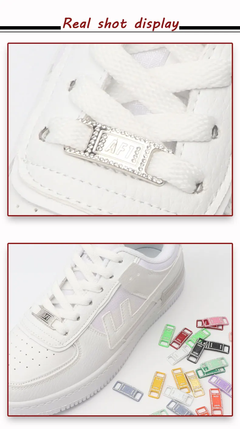 New Diamond Shoelaces Metal Buckle Luxury Rhinestone Shoes Accessories Metal Laces Lock Sneaker Kits Shoe Decorations 2pcs/Pair