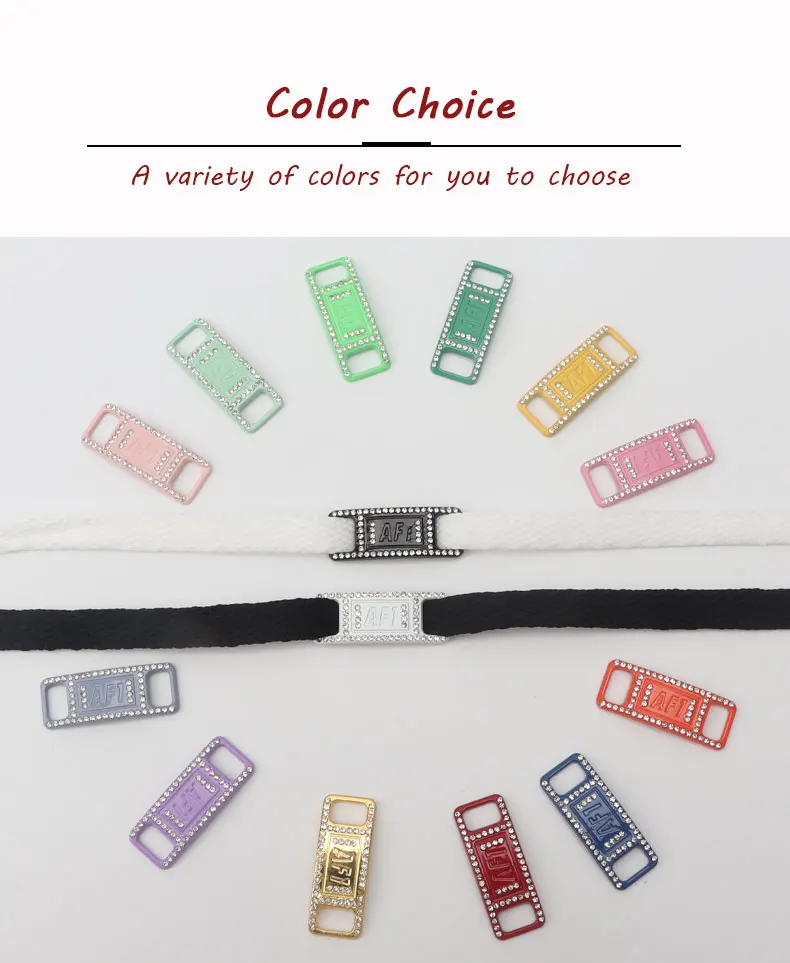 New Diamond Shoelaces Metal Buckle Luxury Rhinestone Shoes Accessories Metal Laces Lock Sneaker Kits Shoe Decorations 2pcs/Pair