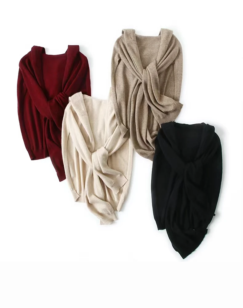 South Korea Dongdaemun pure wool hooded shawl with women's versatile knitwear cashmere cape jacket