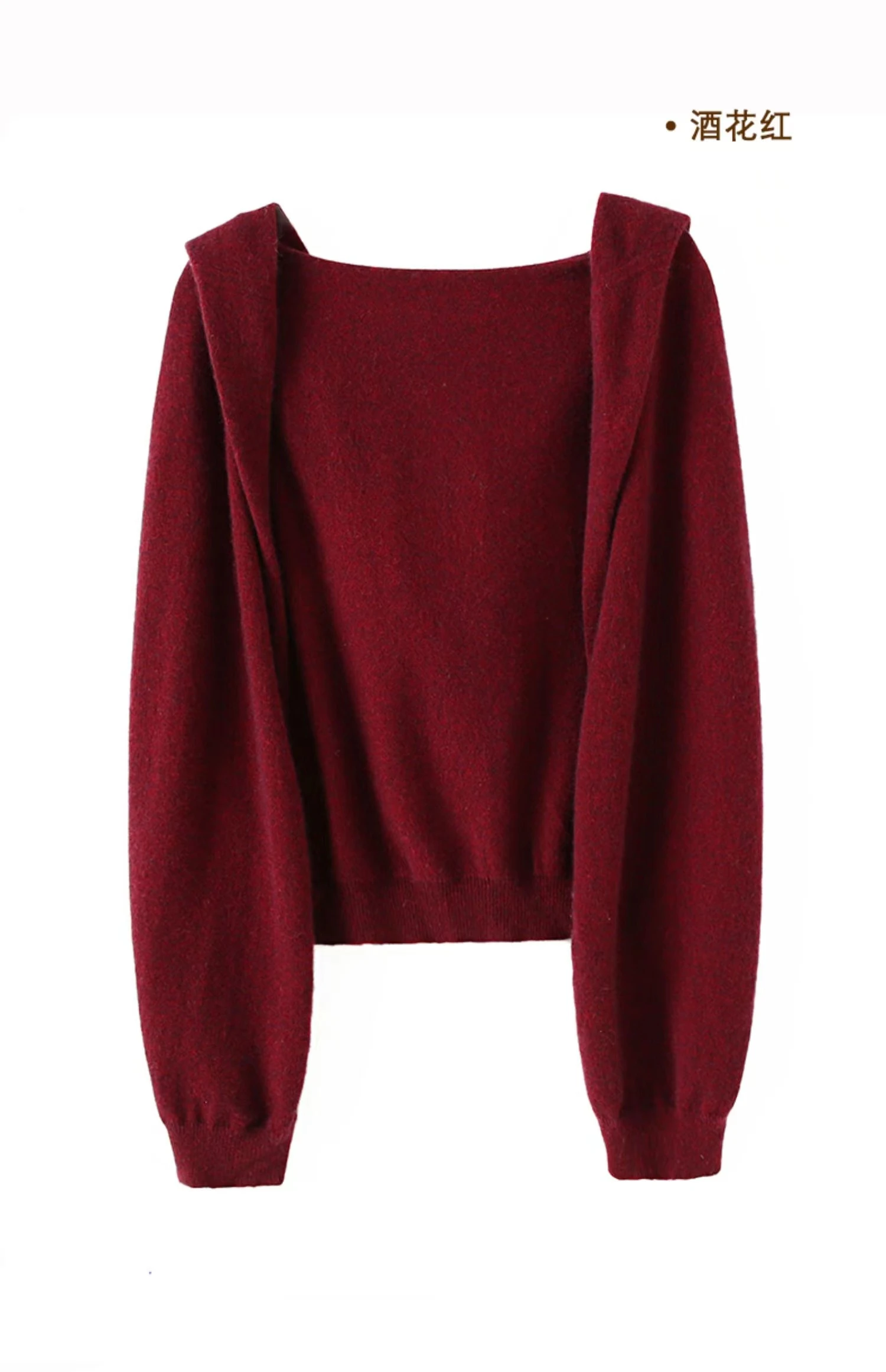 South Korea Dongdaemun pure wool hooded shawl with women's versatile knitwear cashmere cape jacket