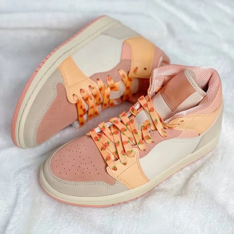 Flat Macaron Printed Shoelaces Cute Fruit Pattern Shoestrings Strawberry Grape Peach Orange Banana for Sneakers Canvas Shoes