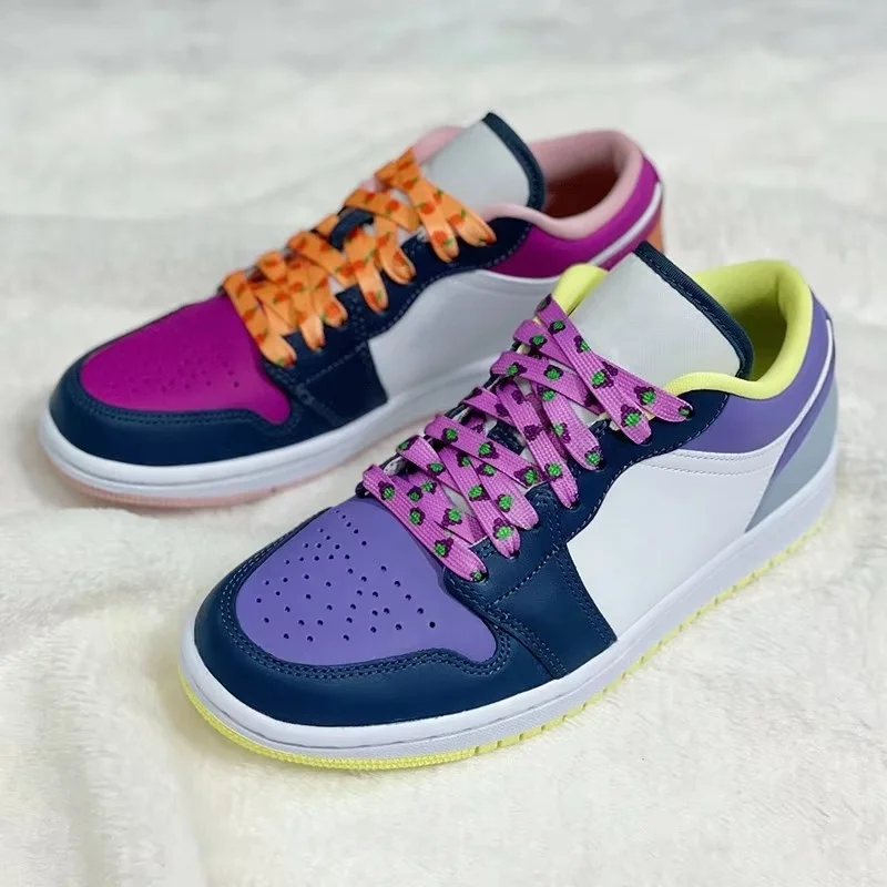 Flat Macaron Printed Shoelaces Cute Fruit Pattern Shoestrings Strawberry Grape Peach Orange Banana for Sneakers Canvas Shoes
