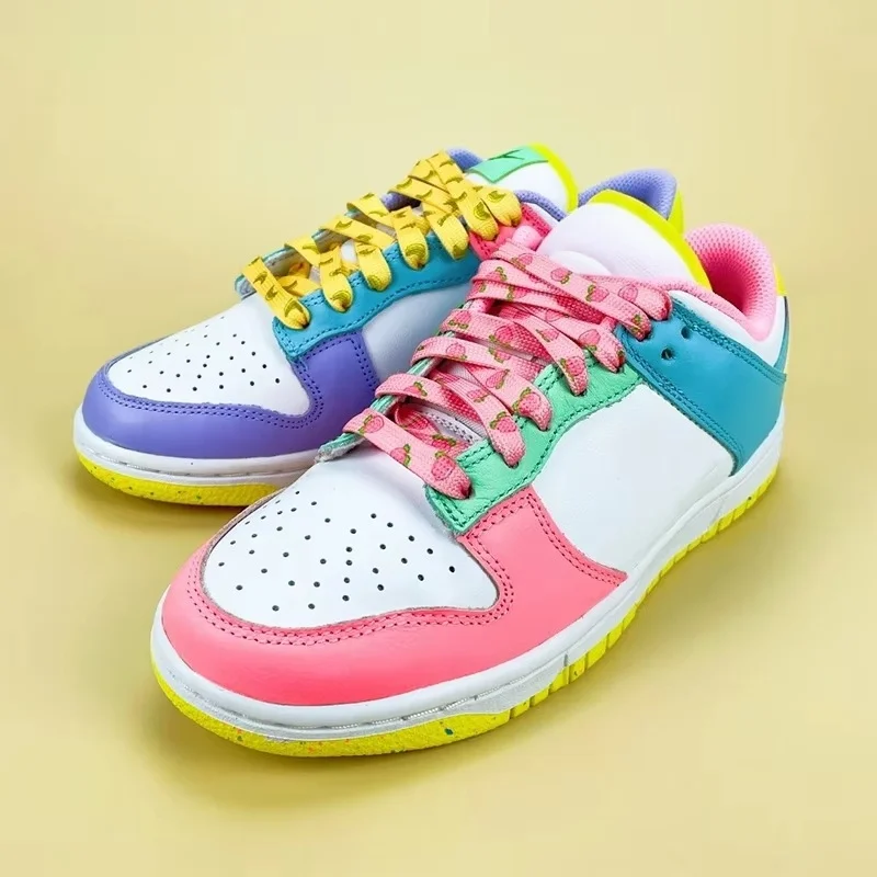 Flat Macaron Printed Shoelaces Cute Fruit Pattern Shoestrings Strawberry Grape Peach Orange Banana for Sneakers Canvas Shoes